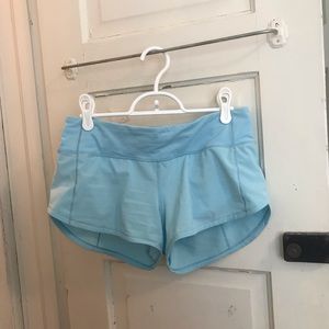 Blue Lululemon Speed Up Shorts 2.5”